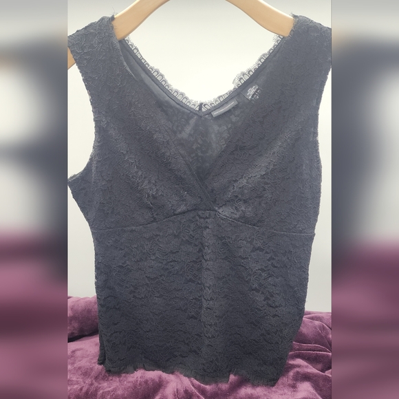 New York & Company Tops - New York & Company Black Lace Detail Top